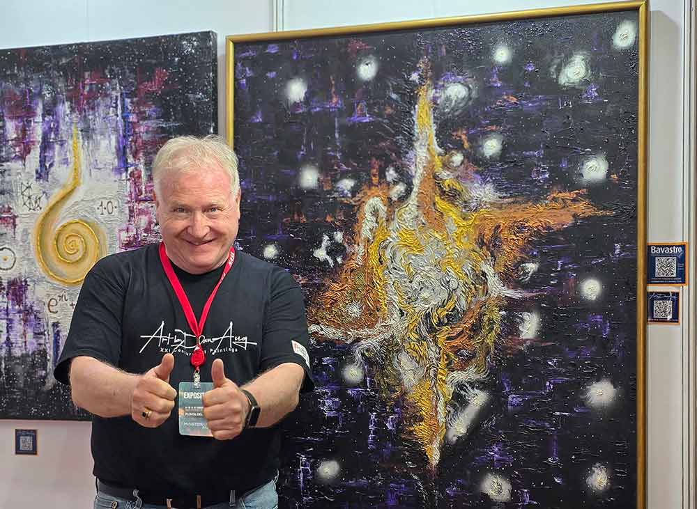 Dan Aug contemporary art exhibition cosmology Uruguay