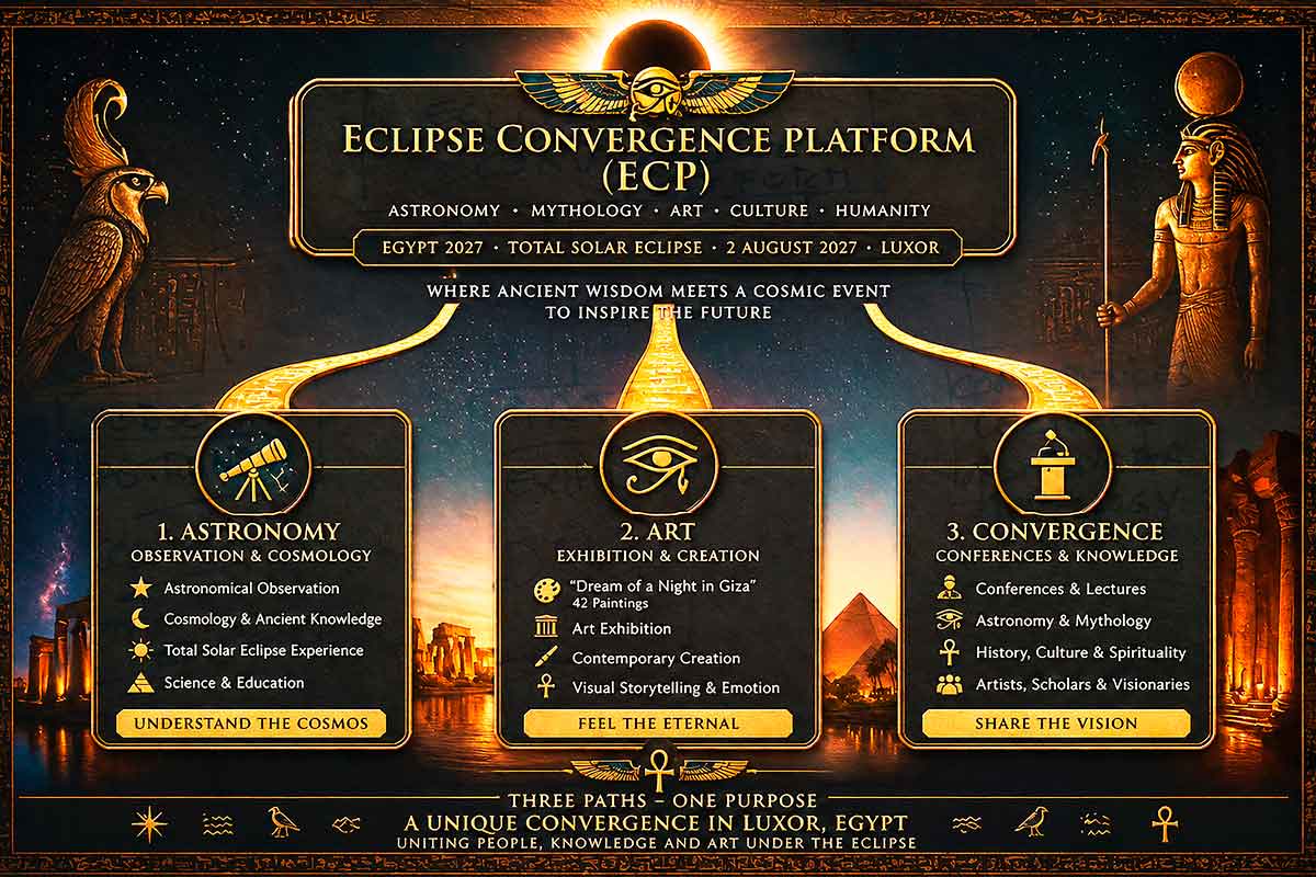 Eclipse Convergence Platform by Dan Aug - conceptual visual framework for the 2027 solar eclipse