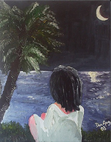 Neferu de niña medita en el Nilo.