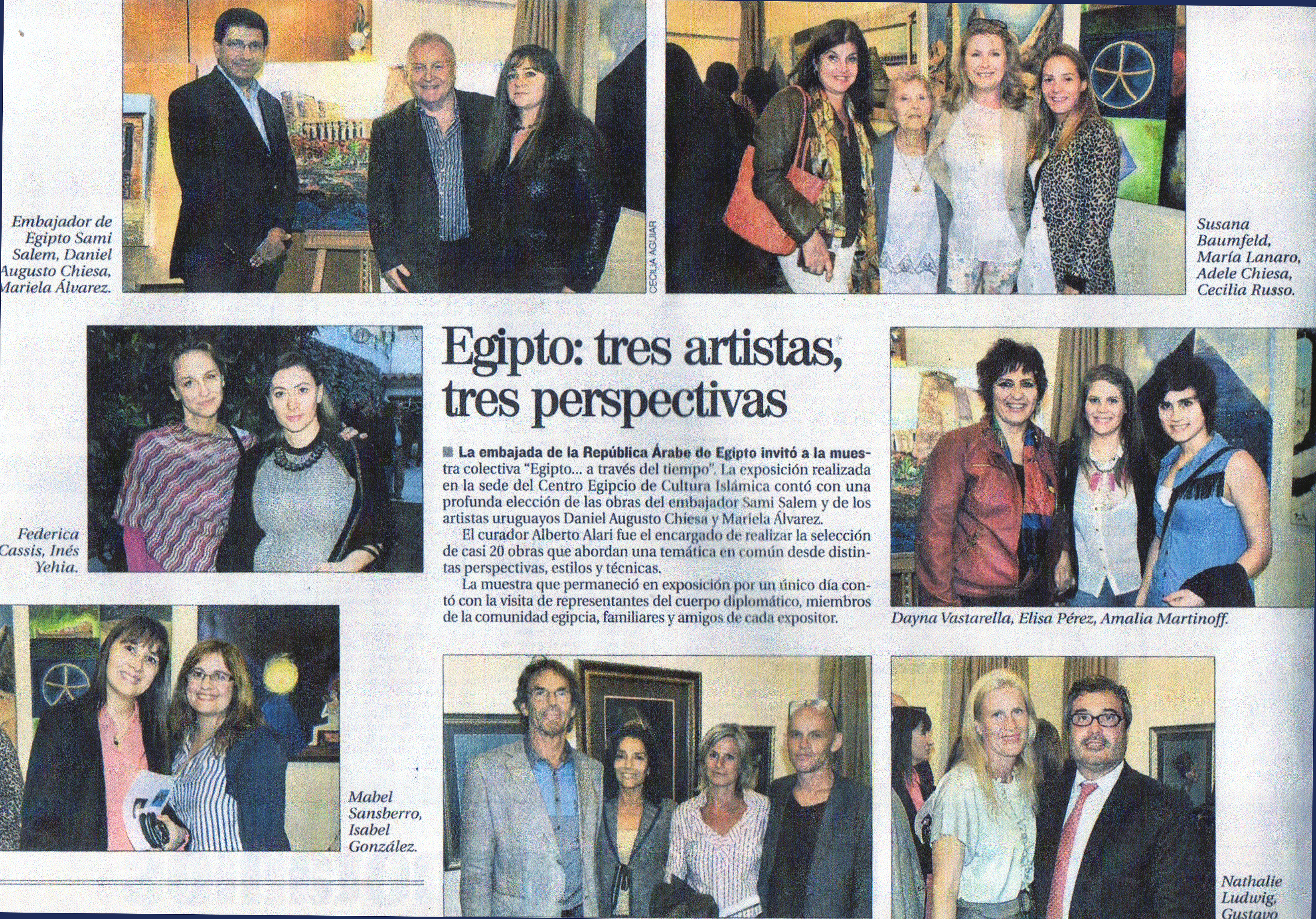 Newspaper El País feature on the September 2013 Embassy exhibition with Ambassador Sami Salem