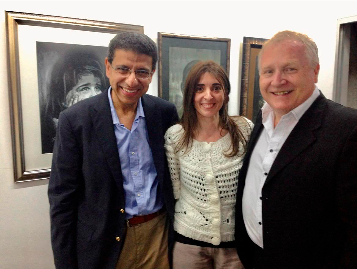 Ambassador Sami Salem with Dan Aug and another artist