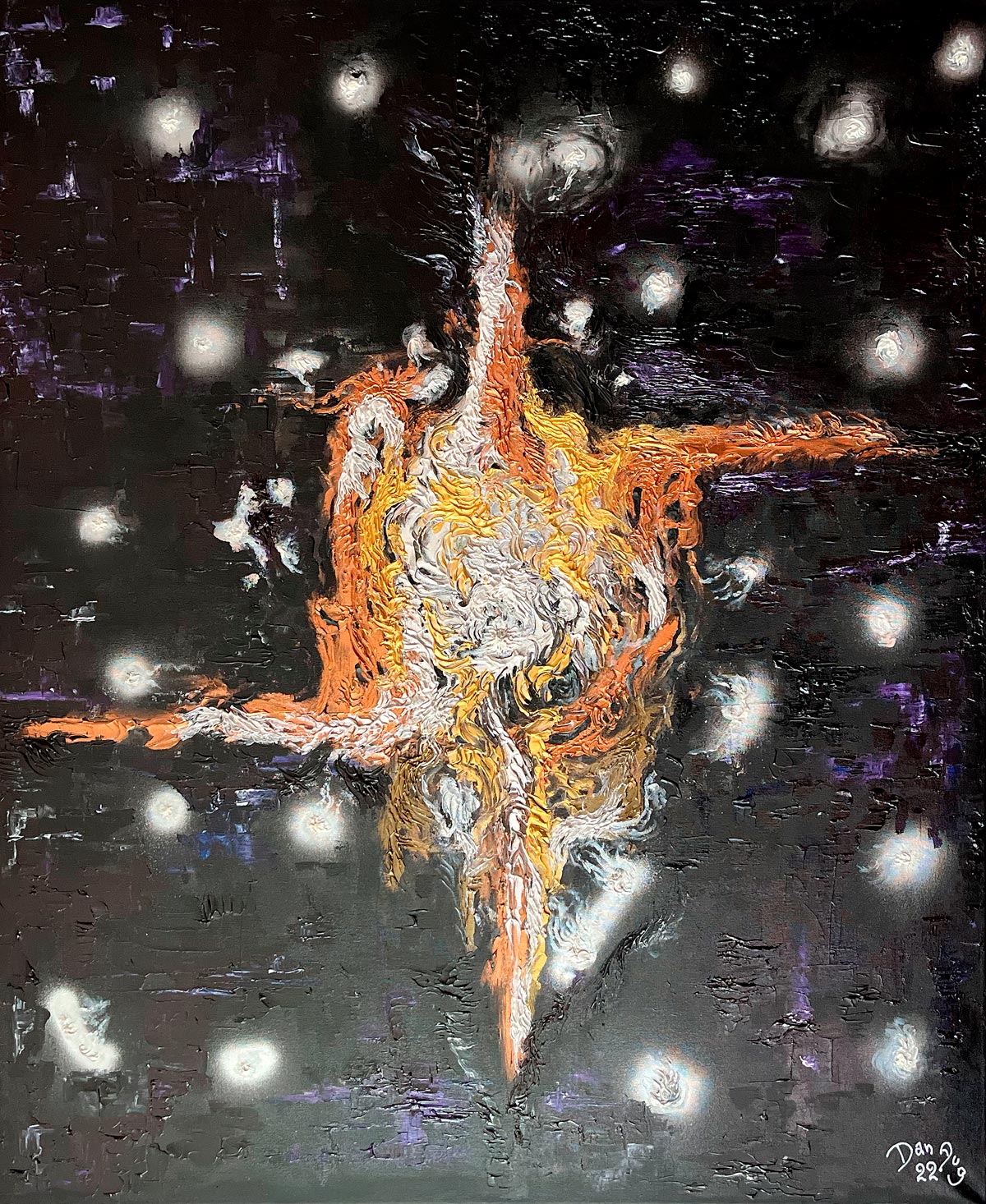The Big Crunch painting by Dan Aug representing the collapse of the universe