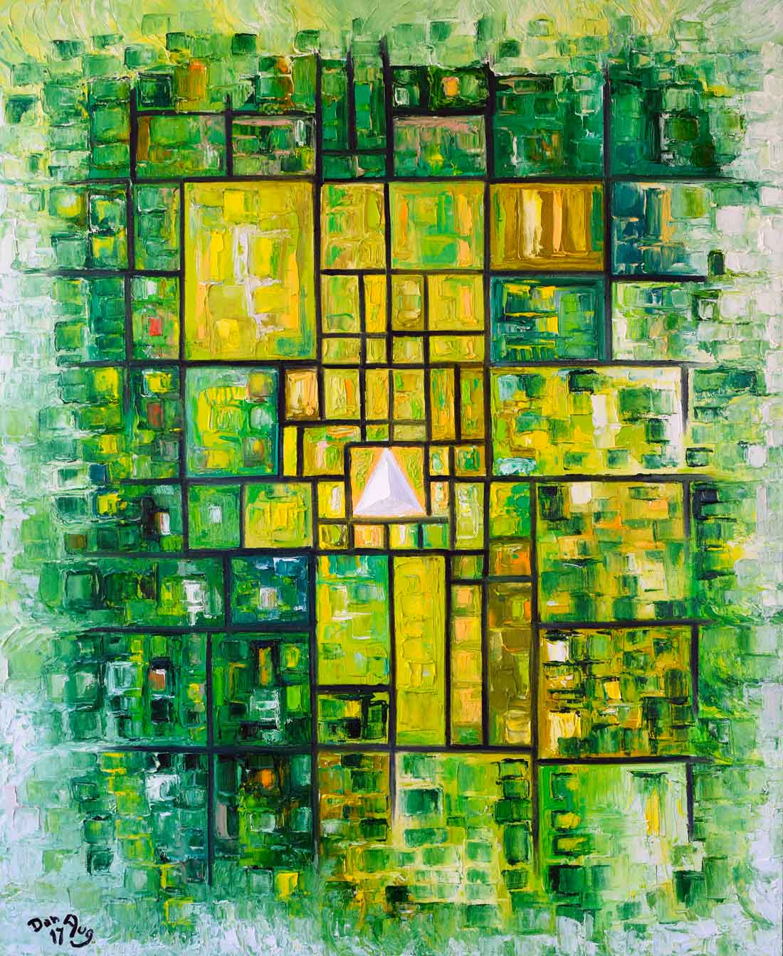 Construction of an Ideal by Dan Aug cybernetic constructivist symbolic painting