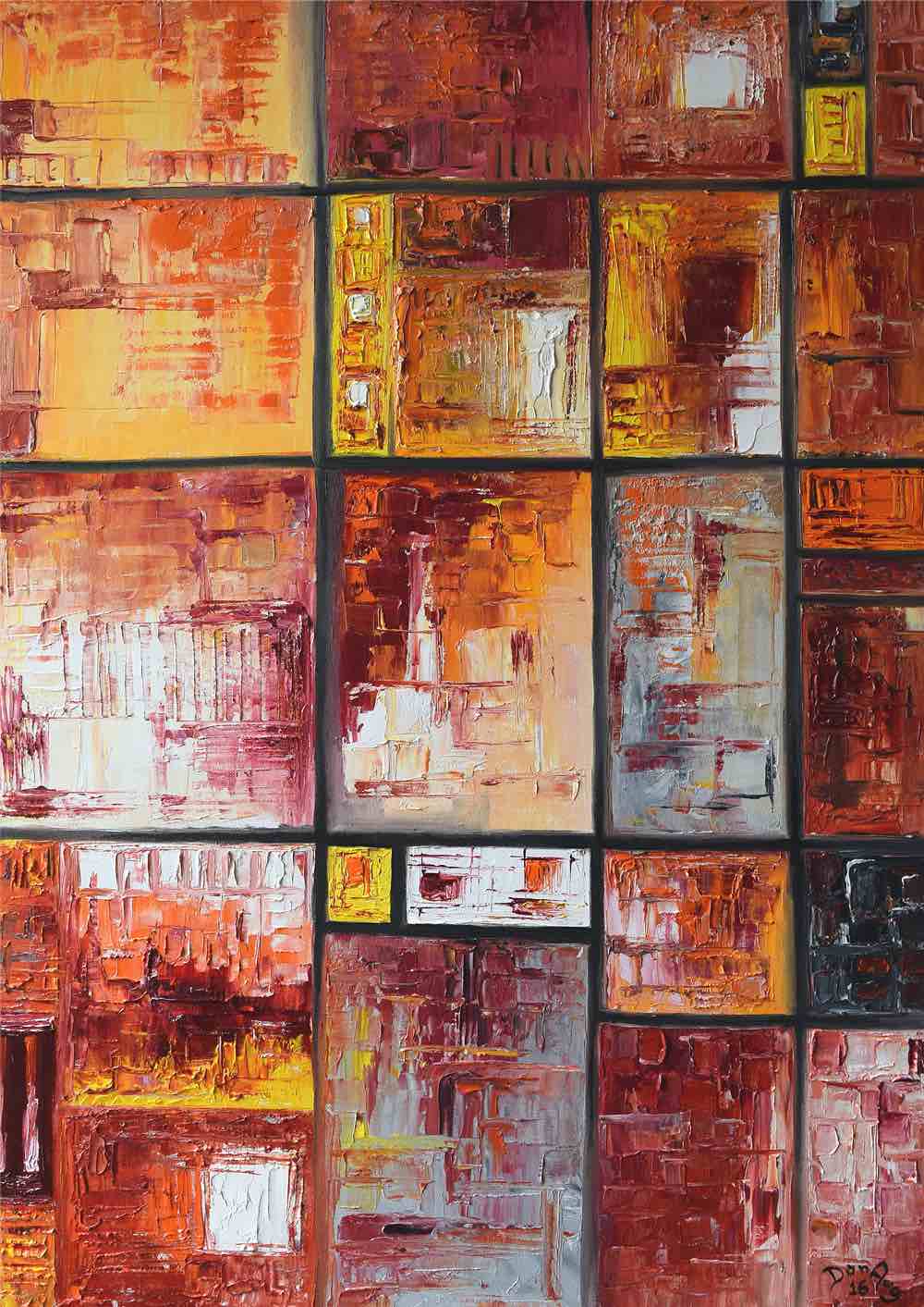 Construction of a Human History - Logic Constructivism symbolic contemporary painting by Dan Aug