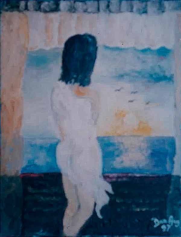 Andrea painting from 1997 representing one of the earliest surviving works by Dan Aug