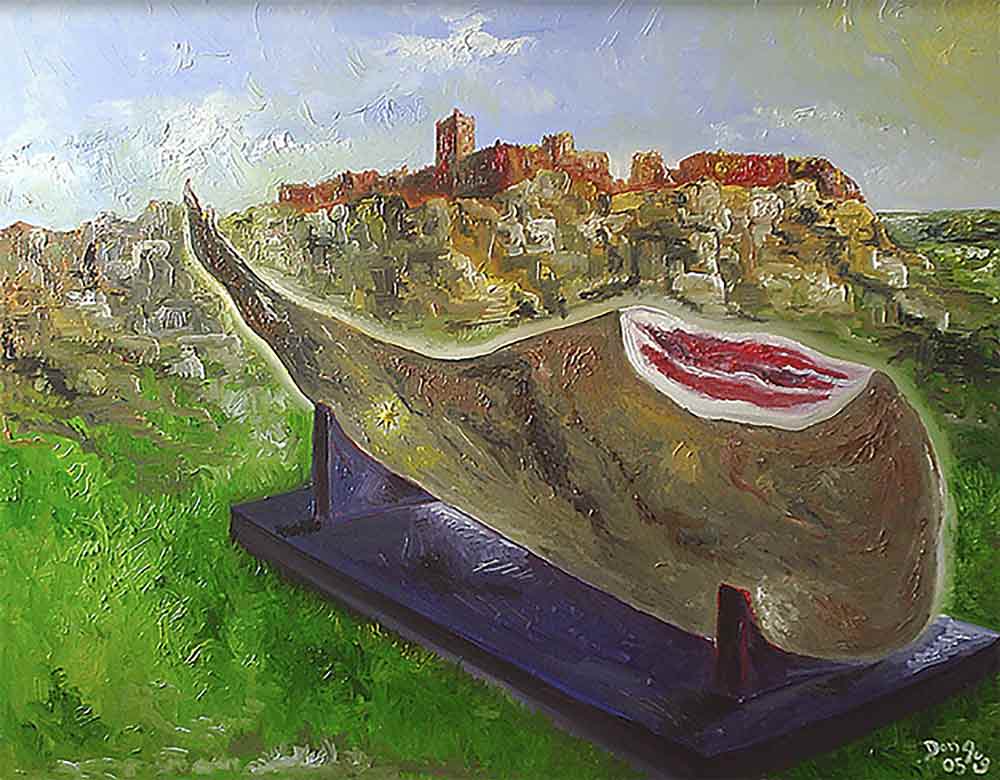Flavors of Aragon painting inspired by travel memory culture and personal experience