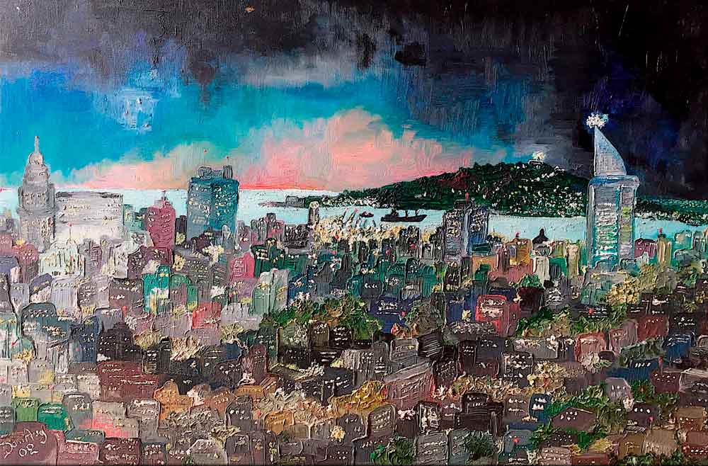 Montevideo Bay painting preserving the memory of one of Uruguay's most iconic landscapes