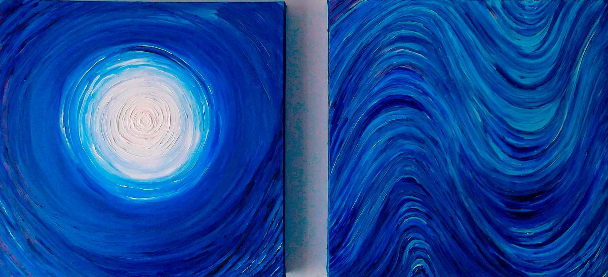 Wave particle duality artwork inspired by quantum physics and the dual nature of light